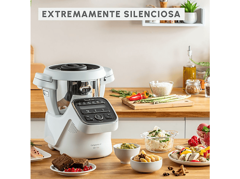 MOULINEX HF80DB COMPANION XL 12 PROGRAMAS — Robot de cocina, 1550 W, Blanco, Gris, 4,5 l, vista 3