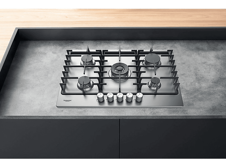 HOTPOINT 869991598530 — Placa de gas, 73 cm, 5 zone(s) zonas, Natural Gas (NG), Acero inoxidable, vista 8