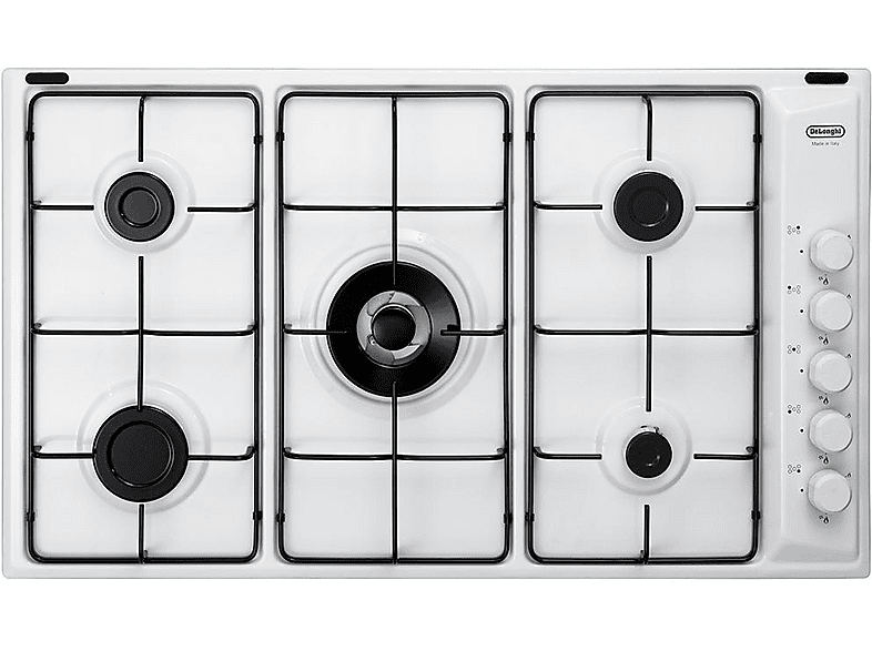 DELONGHI 8024651208242 — Placa de gas, 860 mm, Blanco, 5 zone(s) zonas