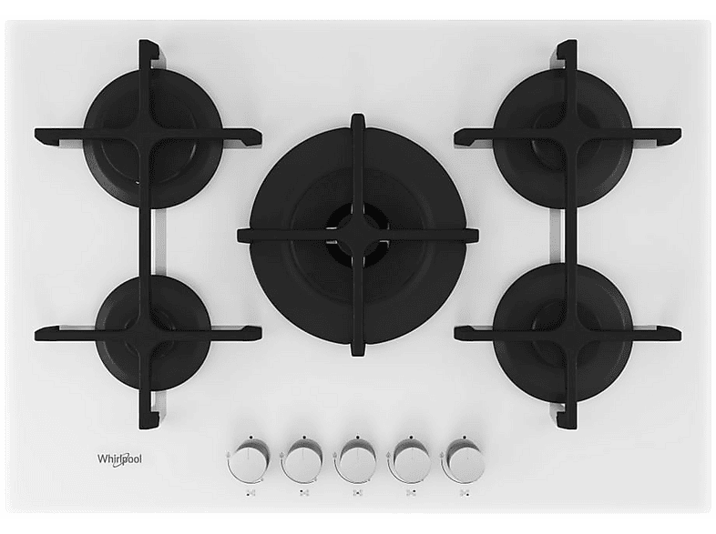 WHIRLPOOL 869991030240 — Placa de gas, 730 mm, Blanco, 5 zone(s) zonas