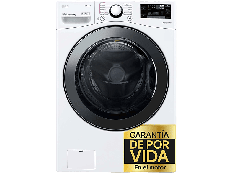 LG F1P1CY2W — Lavadora carga frontal, 17 kg, 1100 rpm, 14 Programas, Blanco Marfil