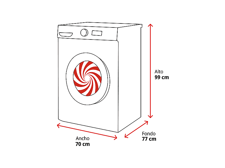 LG F1P1CY2W — Lavadora carga frontal, 17 kg, 1100 rpm, 14 Programas, Blanco Marfil, vista 2