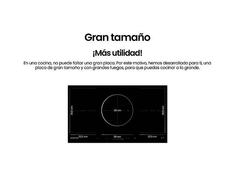 INFINITON IND-A55F — Placa inducción, 90 cm, Negro, 5 zonas, vista 7