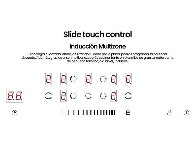 INFINITON IND-A55F — Placa inducción, 90 cm, Negro, 5 zonas, vista 8