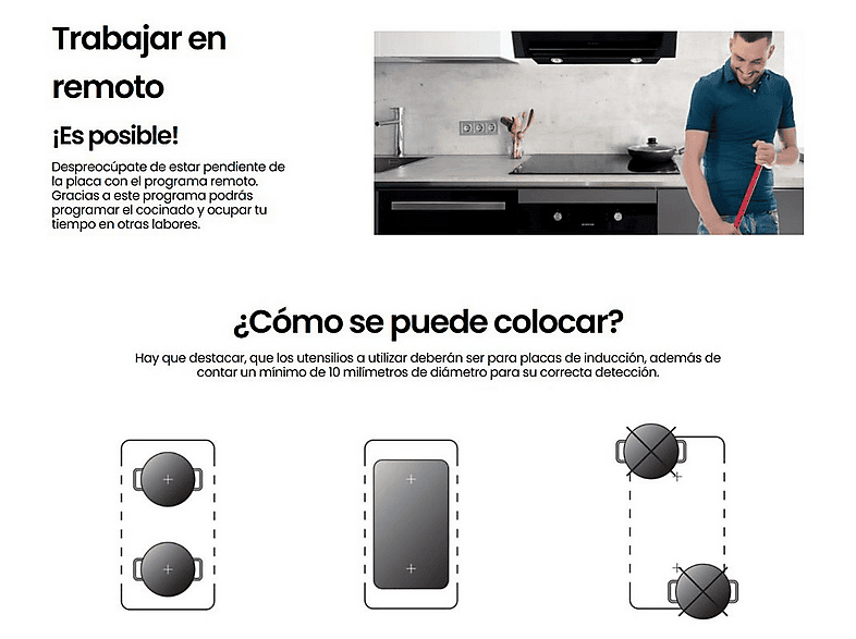 INFINITON IND-A55F — Placa inducción, 90 cm, Negro, 5 zonas, vista 10