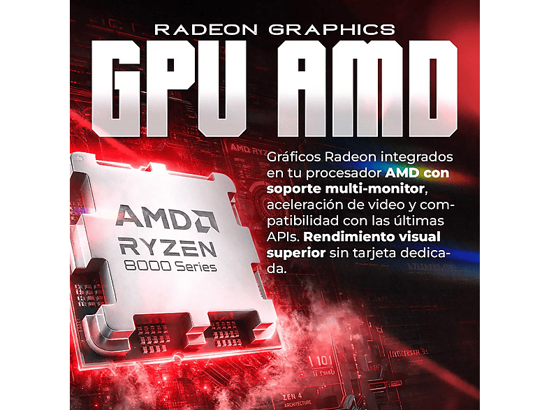 PC RACING Atlas — PC Gaming, 32 GB RAM, 1 TB SSD, Negro, AMD Ryzen™ 5 5600GT, vista 5