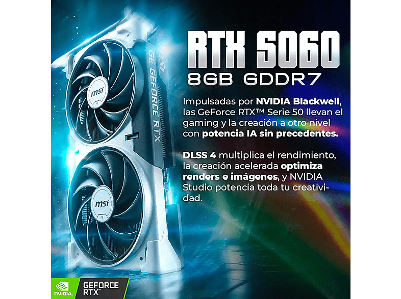 PC RACING Atlas — PC Gaming, 32 GB RAM, 1 TB SSD, Negro, AMD Ryzen™ 7 5700X, vista 5