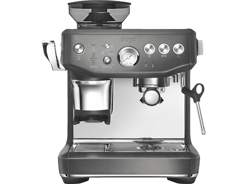 SAGE The Barista Express Impress SES876BST4EEU1 — Cafetera express, 1850 W, 9 bar, 2 Tazas, Impress™ Puck