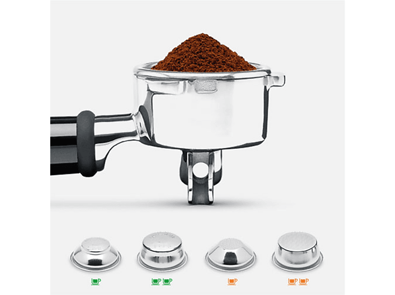SAGE The Barista Express Impress SES876BST4EEU1 — Cafetera express, 1850 W, 9 bar, 2 Tazas, Impress™ Puck, vista 4