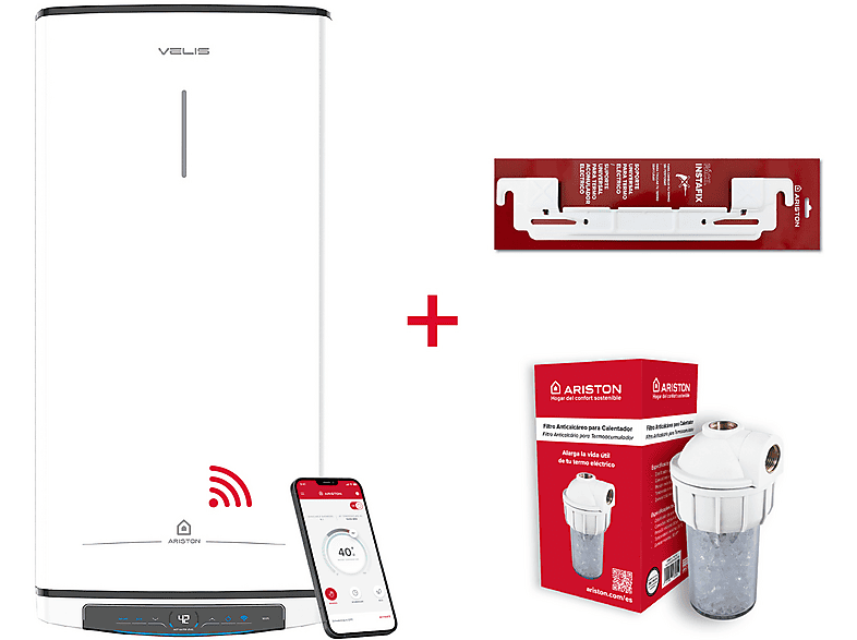 ARISTON — Termo Eléctrico, Blanco, VELIS PRO WIFI 100 ES EU + INSTA + POLIF ARISTON, 100 l