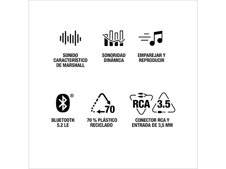 MARSHALL Stanmore III — Altavoz bluetooth, 50 W, Negro, Bluetooth 5.2, vista 10