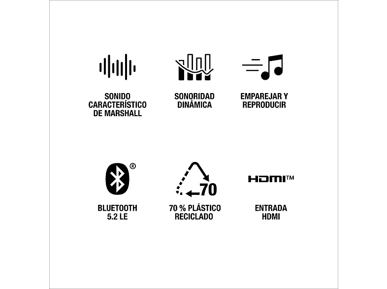 MARSHALL Woburn III — Altavoz bluetooth, 90 W, Negro, Bluetooth 5.2, vista 9