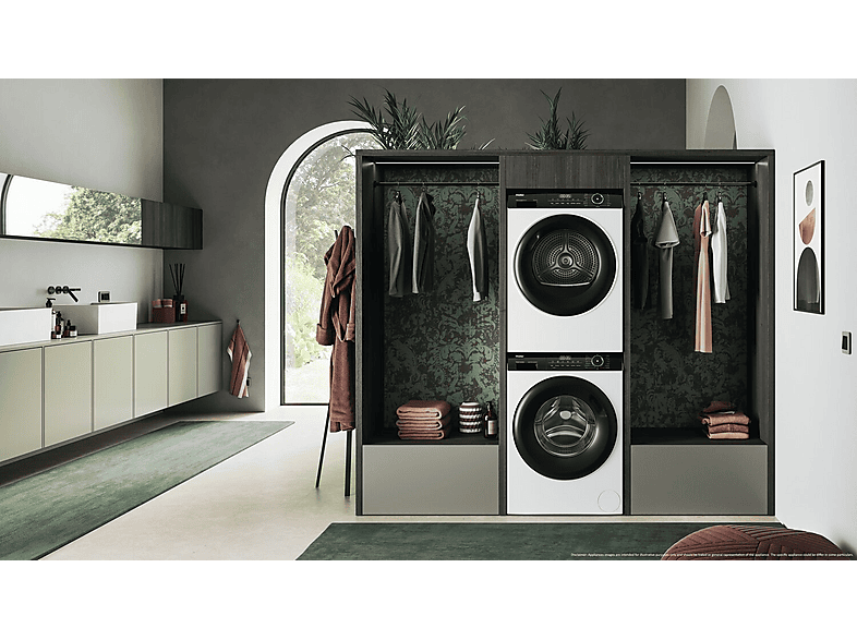 HAIER I-Pro Series 3 HD90-A3939-IB — Secadora bomba de calor, 9 kg, 15 programas, Blanco, Programa higiene, vista 8