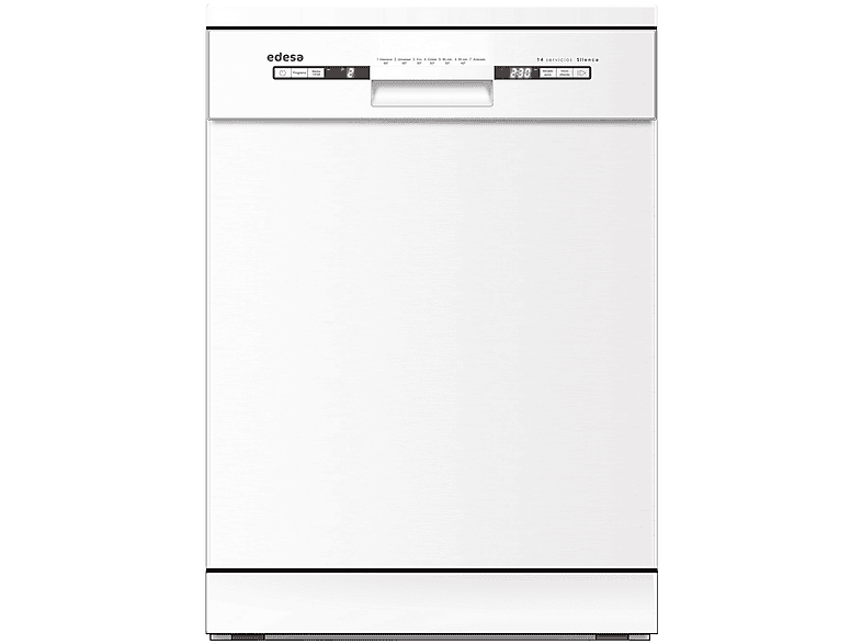 EDESA EDW-6231 WH — Lavavajillas libre instalación 60 cm, 14 servicios, 7 programas, 59,8 cm, Blanco