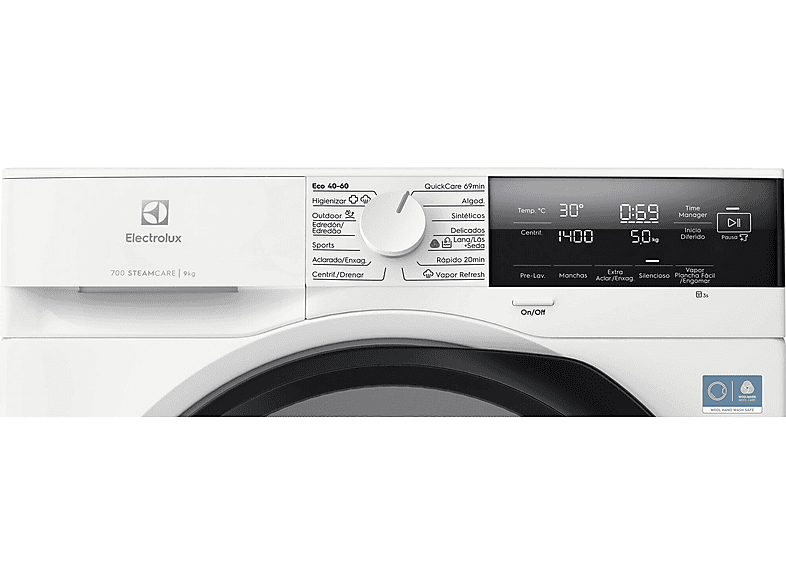 ELECTROLUX EFI7394N2B — Lavadora carga frontal, 9 kg, Blanco, vista 2