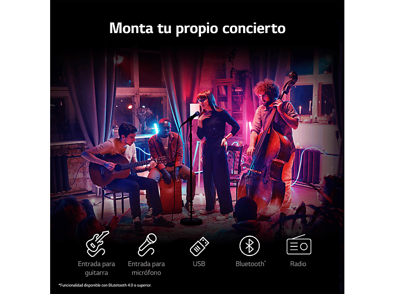 LG XBOOM RNC9 — Altavoz de gran potencia, 1000W, Negro, Luces Multi Color, Efectos DJ, vista 9