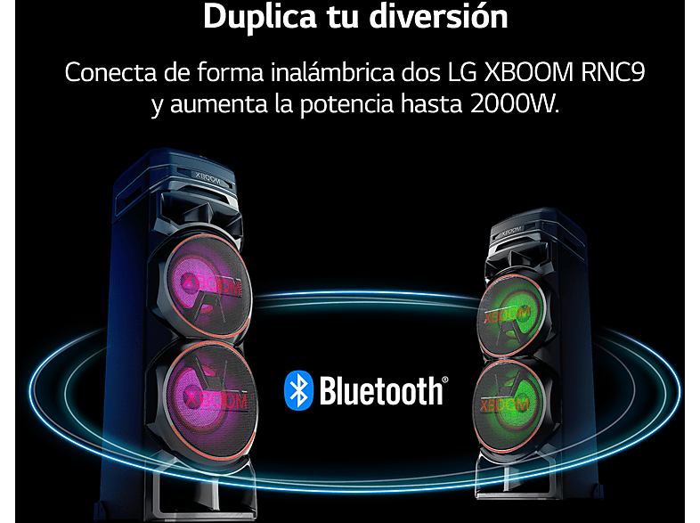 LG XBOOM RNC9 — Altavoz de gran potencia, 1000W, Negro, Luces Multi Color, Efectos DJ, vista 14