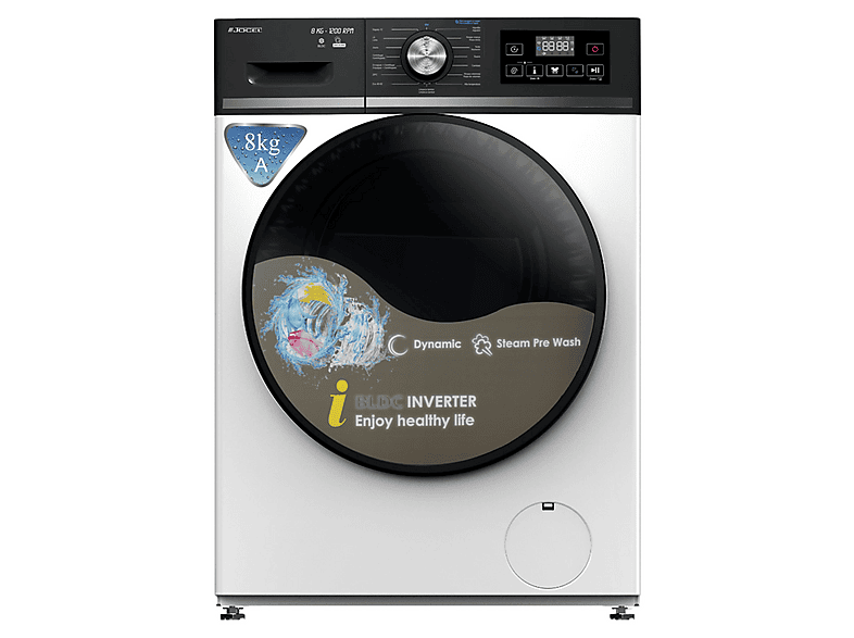 JOCEL JLR014177 — Lavadora carga frontal, 8 kg, 16 programas, Blanco, vista 3