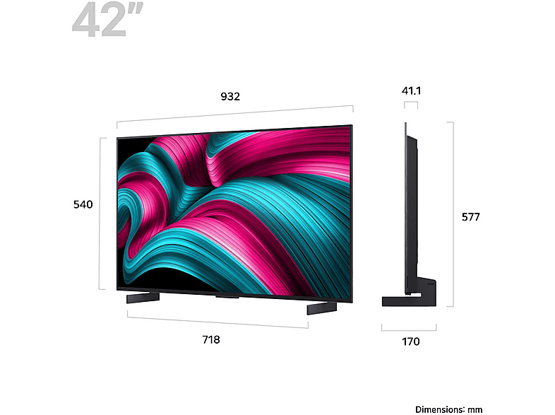 LG C5 — TV OLED 42", Negro, HDR 4K, Alpha 9 AI Gen8, Smart TV, vista 2