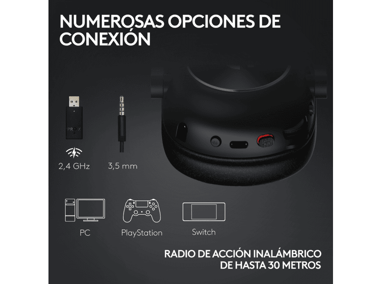 LOGITECH G Pro X 2 Lightspeed — Auriculares gaming, Inalámbrico, Bluetooth, Magenta, Transductor de grafeno, vista 5