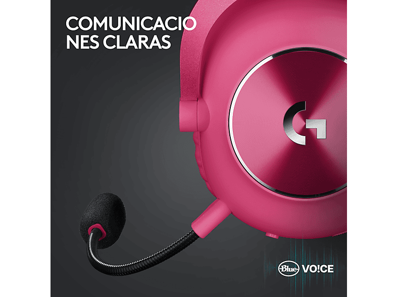 LOGITECH G Pro X 2 Lightspeed — Auriculares gaming, Inalámbrico, Bluetooth, Magenta, Transductor de grafeno, vista 7