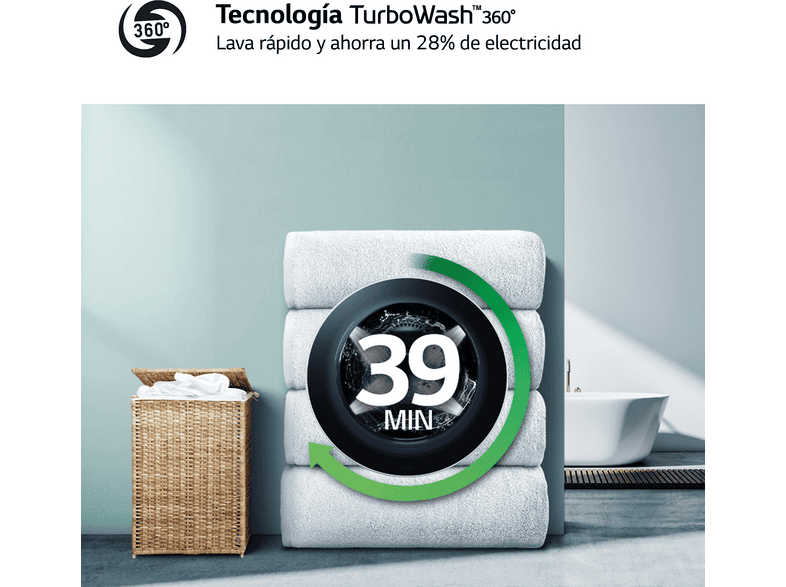 LG F4DR7511AGW — Lavadora secadora, 11 kg / 6 kg, 14 programas, Autodosificación, Blanco, vista 5