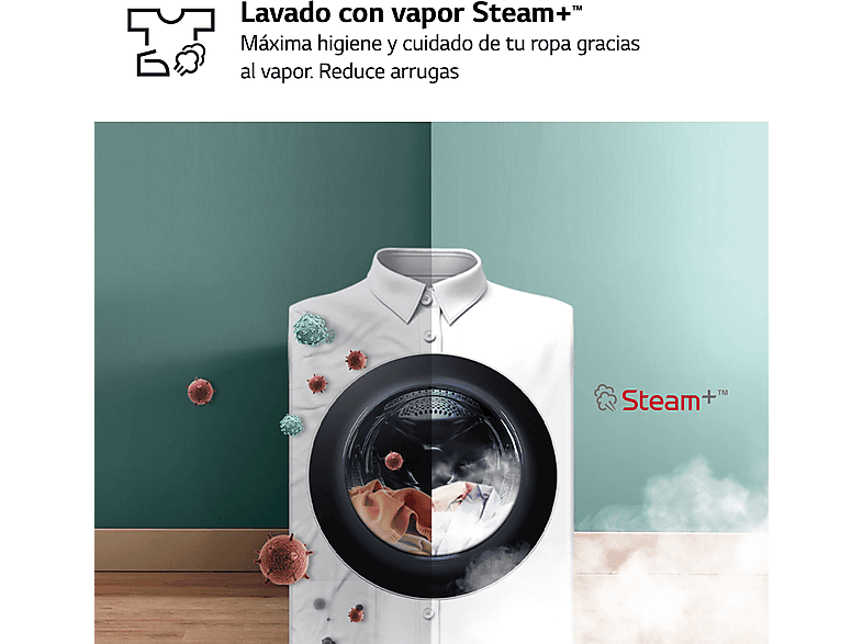 LG F4DR7511AGW — Lavadora secadora, 11 kg / 6 kg, 14 programas, Autodosificación, Blanco, vista 6