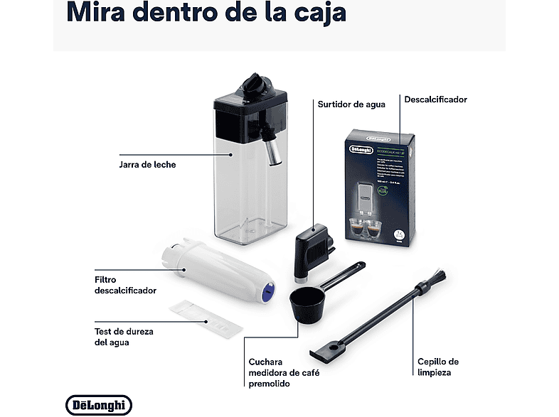 DE LONGHI — Cafetera superautomática, 1450W, Táctil, Inox, De'Longhi Dinamica Plus ECAM380.85.SB, vista 8