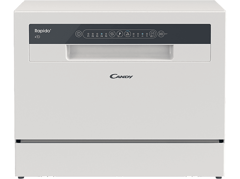 CANDY Rapido' CP 6E51LW — Lavavajillas compacto, 6 servicios, 5 programas, 45 cm, Blanco