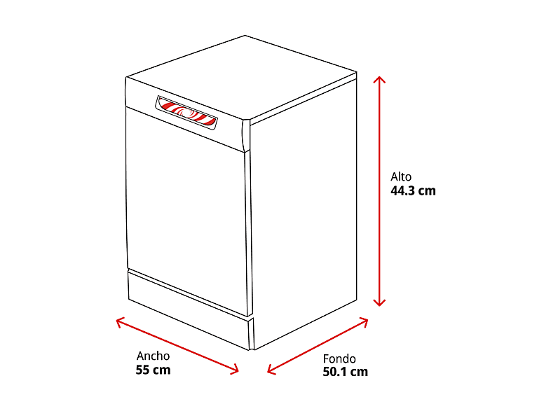 CANDY Rapido' CP 6E51LW — Lavavajillas compacto, 6 servicios, 5 programas, 45 cm, Blanco, vista 3