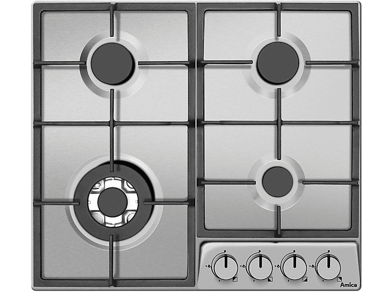AMICA PGD6101APR — Placa de gas, 590 mm, 4 zone(s) zonas, Acero inoxidable