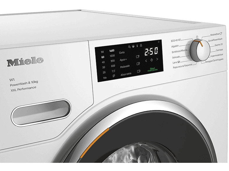 MIELE WWK360 WCS — Lavadora carga frontal, 10 kg, 11 programas, 1400 rpm, QuickPowerWash, vista 3