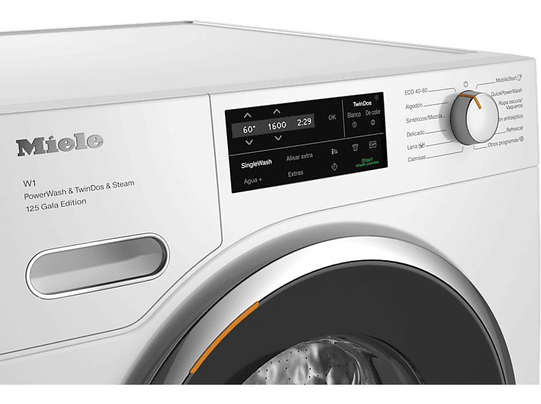 MIELE WWI880 WCS 125 Gala Edition — Lavadora carga frontal, 9 kg, 25 programas, Blanco, 1600 rpm, vista 4
