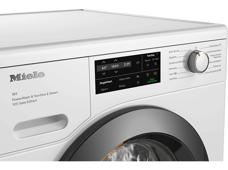 MIELE WCI880 WCS — Lavadora carga frontal, 9 kg, 25 programas, Blanco, 1600 rpm, vista 4