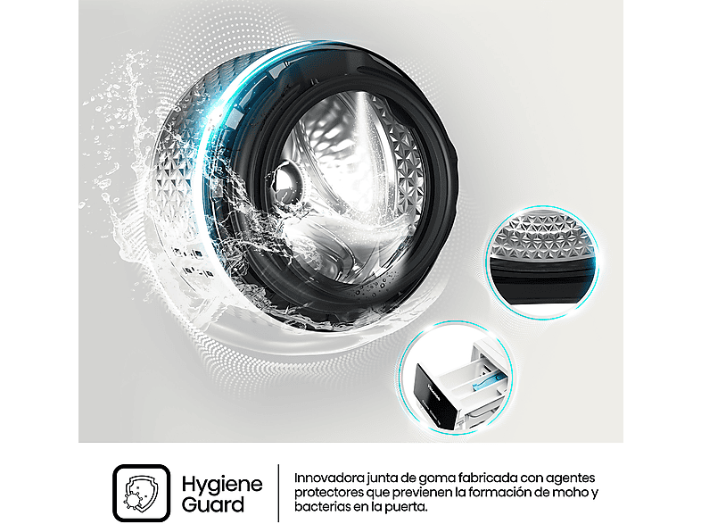 HISENSE WF3S9043BB3 — Lavadora carga frontal, 9 Kg, 14 programas, Negro, 1400 rpm, vista 7