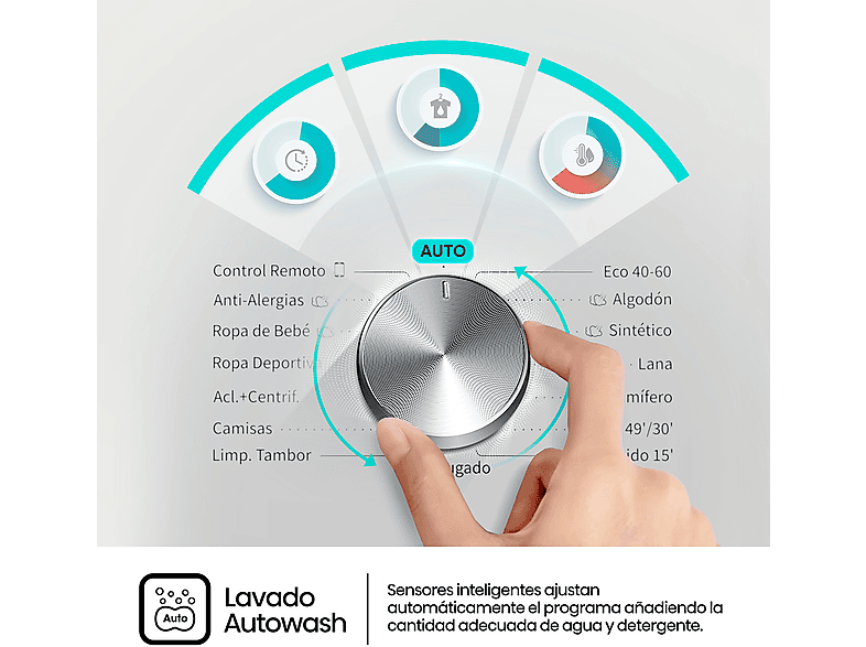HISENSE WF3S9043BB3 — Lavadora carga frontal, 9 Kg, 14 programas, Negro, 1400 rpm, vista 9