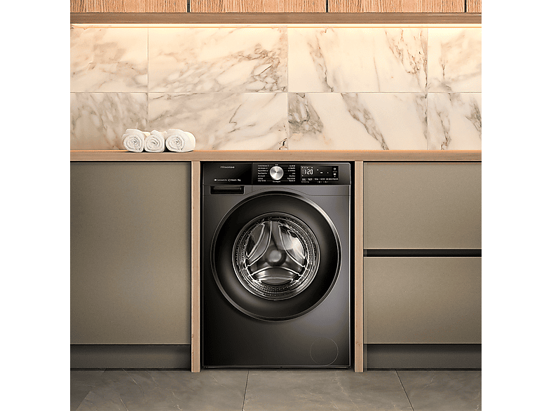 HISENSE WF3S9043BB3 — Lavadora carga frontal, 9 Kg, 14 programas, Negro, 1400 rpm, vista 12