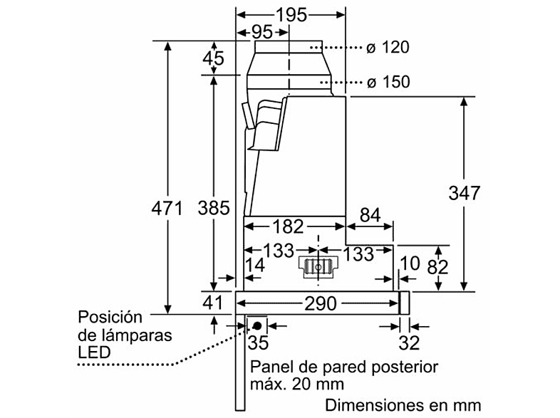 BOSCH DFS067K51 — Campana telescópica, Telescópica, 5 velocidades, 717 m³/h, Iluminación Led ,60 cm, vista 10