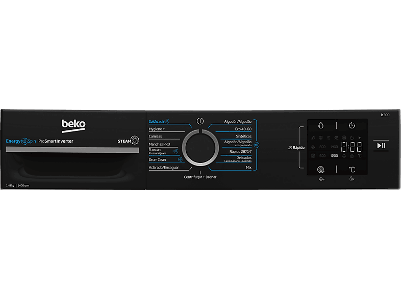 BEKO BM3WFSU39413 — Lavadora carga frontal, 9 kg, Blanco, 1400 rpm, 15 Programas, vista 9