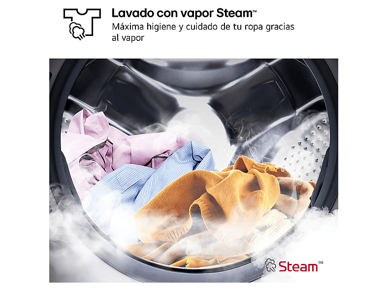 LG F0P3CYV2E — Lavadora carga frontal, 20 kg, 14 programas, 1000 rpm, AI Direct Drive™, vista 8
