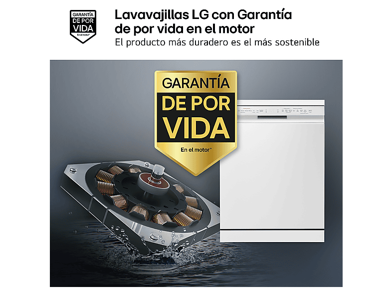 LG DF243FWS — Lavavajillas, 14 servicios, 10 programas, 60 cm, Blanco, vista 4
