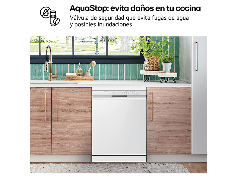 LG DF243FWS — Lavavajillas, 14 servicios, 10 programas, 60 cm, Blanco, vista 10