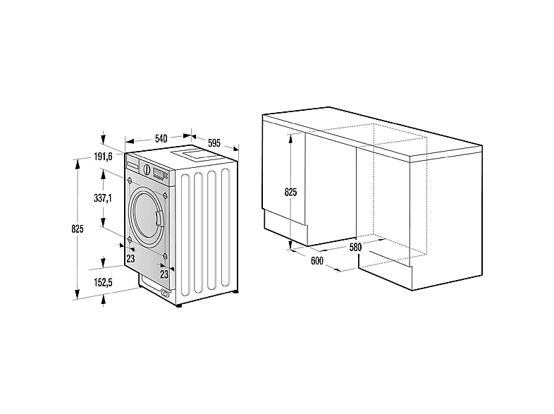 HISENSE WF3M841BWIES — Lavadora integrable, 8 kg, 15 programas, 1400 rpm, Secado Allergy Care, vista 2
