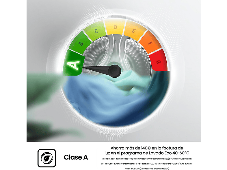 HISENSE WF3M841BWIES — Lavadora integrable, 8 kg, 15 programas, 1400 rpm, Secado Allergy Care, vista 7