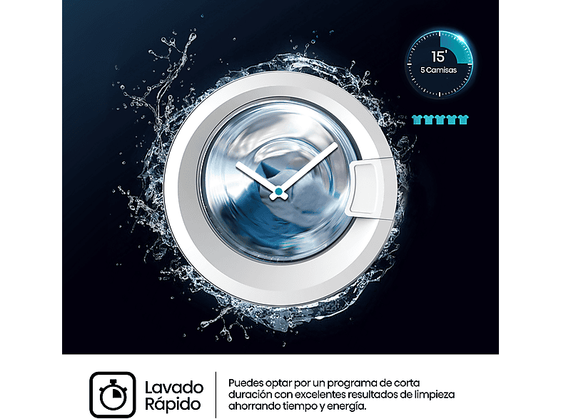 HISENSE WF3M841BWIES — Lavadora integrable, 8 kg, 15 programas, 1400 rpm, Secado Allergy Care, vista 8