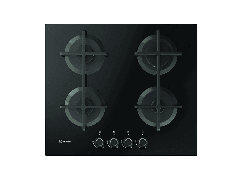 INDESIT ING 61T/BK 1 — Placa de gas, 59 cm, Negro, 4 zone(s) zonas
