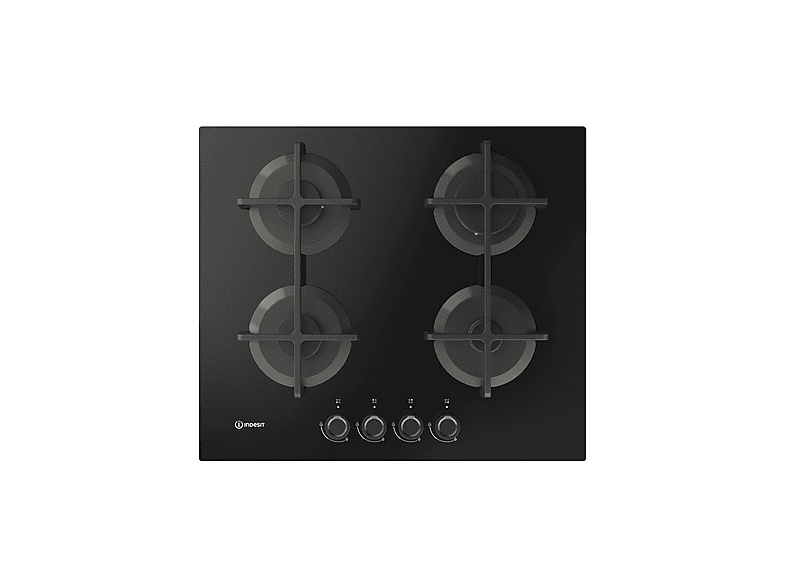 INDESIT ING 61T/BK 1 — Placa de gas, 59 cm, Negro, 4 zone(s) zonas, vista 7