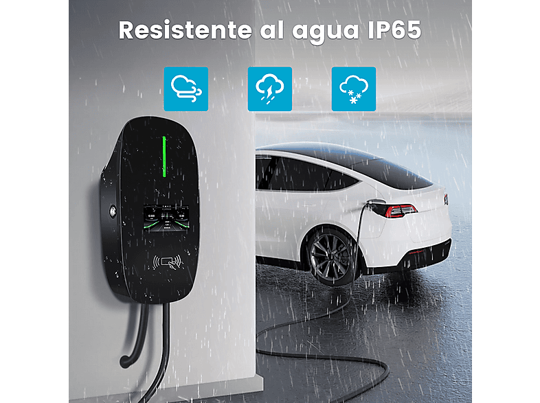 JUNSUN 6M 22KW Tipo 2 6A-32A — Cargadores vehículos eléctricos, Black, APP, 230 V, BLACK, vista 9