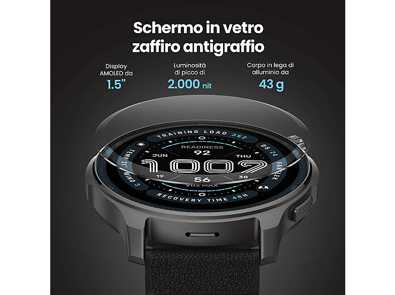 AMAZFIT Balance 2 — Smartwatch, Aluminio, Negro, M, Polímero reforzado con fibra de vidrio (GFRP, vista 3
