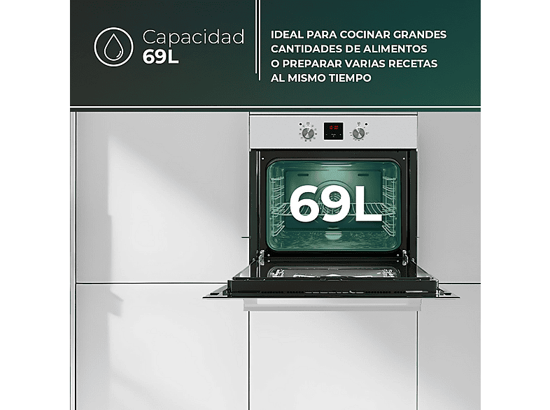 SVAN SHM10700DX — Horno multifunción, Integrable, Hidrolítica, 595 mm, 69 l, vista 7